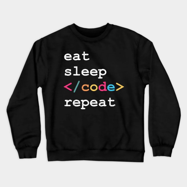 Eat Sleep Code Repeat Crewneck Sweatshirt by BraaiNinja